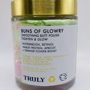 TRULY Buns of Glowry Smoothing Butt Polish - Green, Pink, Gold